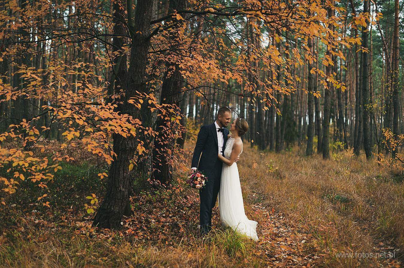 jesienna sesja ślubna