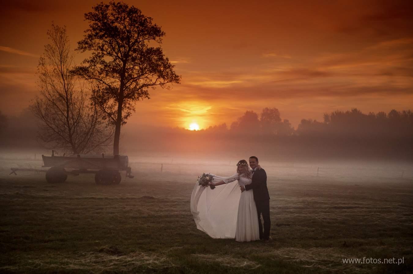Sesja ślubna o wschodzie słońca w Dolinie Baryczy. Fotografie ślubne Kalisz